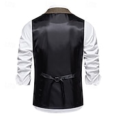 levne Obleky pro volný čas-Pánské Kamizelka Denní Vinobraní Podzim zima Polyester Pevná barva Jednořadé Blejzr Tmavě šedá Námořnická modř Hnědá