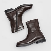 preiswerte Kleiderstiefel-Herrenstiefeletten aus braunem Kunstleder – klassische Reißverschlussstiefel für den Winter, das Business und formelle Anlässe