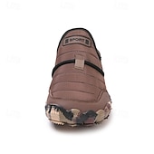 abordables Botas de invierno y nieve-Botas de nieve cálidas de invierno sin cordones para hombre con suela antideslizante, diseño acolchado informal para caminar al aire libre, viajar en climas fríos y uso diario.