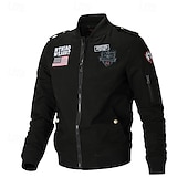 abordables Vestes Cargo-Homme Veste utilitaire Veste Cargo Veste Décontractée Vacances Quotidien Respirant Avec Poches Printemps Automne Drapeau national Mode Classique Col montant Régulier Noir Kaki Vert Véronèse Veste