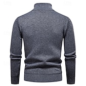 preiswerte Herrenpullover-Herren Pullover Strickpullover Gerippt Stricken Normale Oberteile Gestrickt Einfach Rollkragen Mode Basic Urlaub Alltagskleidung Bekleidung Herbst Winter Wein Schwarz S M L