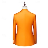 abordables Blazers Classiques pour Hommes-Homme Blazer Affaires Cocktail Fête de mariage Mode Occasionnel Printemps Automne Polyester Uni Avec Poches Boutons Confortable Double Boutonnage veste Noir Blanche Jaune Rose Claire