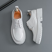 economico Scarpe Oxford-scarpe oxford nere lucide da uomo – scarpe eleganti stringate in vernice con suola spessa per feste serali, moda gotica, concerti e occasioni speciali