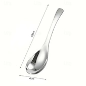 baratos Utensílios &amp; Aparelhos de Cozinha-6 pcs Colheres de Sopa de Aço Inoxidável – Design Clássico Minimalista Lavável na Máquina de Lavar Louça Presente Perfeito para Feriados Dia dos Pais Dia das Mães Páscoa Aniversários Aniversários e