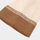 baratos Gorro-Homens Gorro Chapéus de inverno Gorros Conjunto de chapéu e luvas Gorro de inverno Caqui Cinzento Claro Fibras Acrilicas 3 Peças Tricotado Aconchegante Roupa Diária Para Noite Bloco de cor Quente