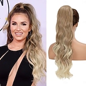 halpa Poninhännät-hiuslisäke, scrunchy don&#039;t hairstyle, tuuhea kihara, sotkuinen nuttura, vaalea blondi, g5l