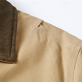 economico Giubbotti Cargo-Per uomo Giacca Cargo Giacca Casual Vacanza Quotidiano Resistente all'usura Tasca Autunno Inverno Blocco di colori Moda Classico Bavero Regolare Nero Marrone Cachi Giacca
