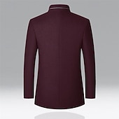 preiswerte Herren-Blazer &amp; -Anzüge-Herren Parka Trenchcoat Urlaub Täglich Herbst Winter Polyester Winddicht Oberbekleidung Bekleidung Mode Klassisch Einfach Tasche Stehkragen Einreihig