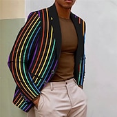 Men's Line Long Sleeve Turndown Fashion Streetwear Business Work Wear to work Going out Buttons Print4