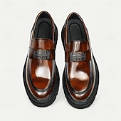 Недорогие Кожаные лоферы премиум-класса-Мужские коричневые пенни-лоферы из натуральной кожи – элегантные туфли без застежек для офиса, свадеб и официальных мероприятий