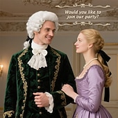 economico Parrucche storiche-Parrucca da Giudice Coloniale Parrucca Ondulata in Polvere per Uomini Adulti Parrucca del Costume di George Washington