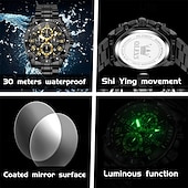 cheap Quartz Watches-The New Olevs Men&#039;S Steel Band Business Watch Moon Phase Luminous Calendar Chronograph 24-Hour Indication Quartz Watch Is A Fashionable Casual And Versatile Waterproof Sports Wristwatch