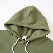 baratos Moletom com capuz de lã-Homens Moletom Moletom de lã Preto Verde Tropa Vermelho Bege Com Capuz Tecido Patchwork Bloco de cor Desportos e Ar livre Casual Diário Roupa de rua Legal Roupa de Esporte Outono Inverno Roupa