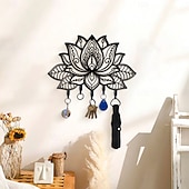levne Sochy-nástěnný držák na klíče s motivem lotosu, teplá bytová dekorace, kovový háček na klíče od vchodových dveří, kuchyně, kanceláře nebo auta, organizér do domácnosti v retro stylu