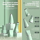 billige boretilbehør-Profesjonelt 4-i-1 oppladbart hundeklippesett, støysvak trådløs kjæledyrklipper for ansikt, poter, ører, tånegler, katt &amp;trimmer for smådyr