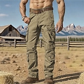 levne Cargo kalhoty-Pánské Kargo kalhoty Kalhoty Dağcı Pantolonu Knoflíky Multi kapsa Bez vzoru Nositelný Venkovní Denní Outdoor a turistika Módní Klasické Šedozelená Armáda žlutá