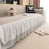 halpa Lemmikkisohvan päällinen-chenille-sohvanpäällinen, yksivärinen kermanvärinen ranskalainen ylellinen täyspeittävä päällinen, lemmikkiystävällinen liukumaton sohvansuoja