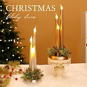 cheap Indoor Christmas Lights-3 Pcs Christmas Light Simulation Candlestick Candlestick LED Ornament 30 * 10CM Light Desktop Atmosphere Decorative Light Nightlight AAA Battery Box