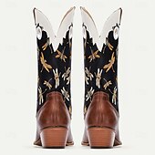 Herren Stiefel Cowboystiefel Stickerei Retro Spaziergang Vintage Lässig Outdoor Täglich PU Leder Bequem Rutschfest Atmungsaktiv Mittelstiefel Slipper Braun Frühling Herbst Winter preiswerte Cowboy & Western Stiefel-Herren Stiefel Cowboystiefel Stickerei Retro Spaziergang Vintage Lässig Outdoor Täglich PU Leder Bequem Rutschfest Atmungsaktiv Mittelstiefel Slipper Braun Frühling Herbst Winter