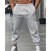 economico Carico-Per uomo Pantaloni da Tuta Cargo Pantaloni da tuta Joggers Pantaloni Coulisse Tasca Elastico in vita Semplice Comodità Sport all&#039;Aperto Quotidiano Moda Casual Nero Bianco Micro-elastico