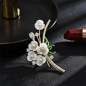 voordelige Spelden &amp; Broches-Broches Klassiek Retro meetkundig Bloem Elegant Modieus Gepersonaliseerde Eenvoudig Broche Sieraden Wit Voor Bruiloft Feest Lahja Verloving Schoolfeest Festival