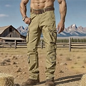 levne Cargo kalhoty-Pánské Kargo kalhoty Kalhoty Dağcı Pantolonu Knoflíky Multi kapsa Bez vzoru Nositelný Venkovní Denní Outdoor a turistika Módní Klasické Šedozelená Armáda žlutá