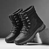 tanie Buty trekingowe-Męskie buty sportowe z wysoką cholewką ze skóry syntetycznej, do noszenia na co dzień | podeszwa antypoślizgowa do wędrówek pieszych i codziennego noszenia