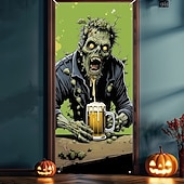ハロウィーンのドアカバー、ゾンビグリーンのホラータペストリー、身も凍るような暗いアンデッドのフィギュア、屋内屋外の装飾用の不気味で怖いドアカーテン お買い得  ハロウィンのドアカバー-ハロウィーンのドアカバー、ゾンビグリーンのホラータペストリー、身も凍るような暗いアンデッドのフィギュア、屋内屋外の装飾用の不気味で怖いドアカーテン