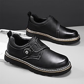 baratos Sapatos Casuais Slip-On-sapatos de trabalho casuais marrons masculinos – sola antiderrapante durável, fecho de trava fácil, design de cano baixo confortável para uso diário, escritório e atividades ao ar livre