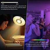 abordables Luces de Hogar Inteligente-Lámpara de pie RGB para sala de estar, lámpara de pie inteligente con control remoto de aplicación para dormitorio, oficina y lectura.