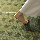 baratos Tapetes-Tapete vintage verde francês, tapete luxuoso para sala de estar, tapete elegante para cabeceira de quarto, tapete grande resistente a manchas e fácil de limpar