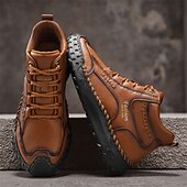 economico Scarponi da trekking-scarpe da trekking casual da uomo marroni, comode scarpe da ginnastica da passeggio con lacci e suola in gomma antiscivolo per viaggi, lavoro e uso quotidiano