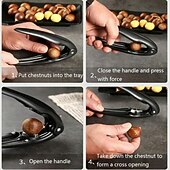 お買い得  キッチン用品＆小物-栗皮むき器 ナッツクラッカーツール ステンレススチール クロスカッター 多機能 クルミクランプ 栗殻開け器 耐久性のあるキッチンガジェット 簡単にナッツを開ける 家庭用調理アクセサリー