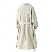 economico Trench da uomo-Per uomo Cappotto Trench Trench lungo Vacanza Quotidiano Primavera Autunno Poliestere Antivento Capispalla Abbigliamento Moda Classico Semplice Tasca Bavero Doppiopetto