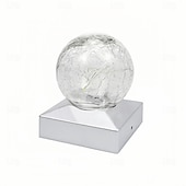 abordables Luces de suelo-1 lámpara LED solar para jardín exterior, decorativa, de ambiente, para paisaje, faro delantero, bola de cristal agrietada, luz LED