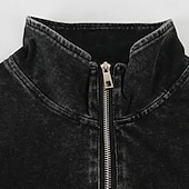 economico felpe con cappuccio da uomo di base-Per uomo Maglia Felpa con zip corta Nero Verde militare Verde scuro Grigio Mezza zip Semplice Sport &amp; Outdoor Quotidiano Ferie Cotone Streetwear Essenziale Casual Primavera Autunno Abbigliamento