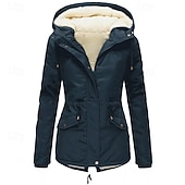 ieftine Parka de iarnă-Pentru femei Palton de iarnă Sacou Comfortabil Respirabil Fermoar Buzunar Casual Simplu Vacanță Stradă Casual Purtare Zilnică Fermoar Scurt Regulat Capișon Fit regulat Manșon Lung Îmbrăcăminte