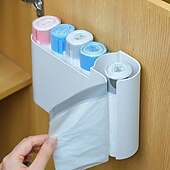 preiswerte Reinigungsmittel-Müllbeutel-Organizer zur Wandmontage mit transparentem Fenster – Aufbewahrungsbox aus ABS-Kunststoff mit zwei Fächern für Küchenschränke, platzsparender Halter für Zuhause &amp; Büro