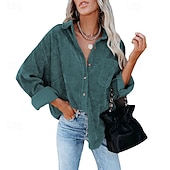 billiga casual jackor-Dam Sherpajacka Bekväm Andningsfunktion Ficka Elegant Ledigt Slät Semester Gata Ledigt Dagliga kläder Enkelknäppt Normal Nedvikt Normal Långärmad Ytterkläder Vit Rodnande Rosa Rubinrött Vår Höst