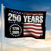 cheap America 250-US 250th Anniversary Flag America 250 Years 1776-2026 Patriotic Stars Yard Signs Party Supplies Hanging Decor for Home Garden Welcome Backdrop Semiquincentennial 3x5 Ft 4th of July Independence Day