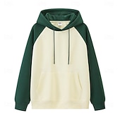 abordables sudaderas basicas hombre-Hombre Sudadera Negro Vino Azul Marino Verde Trébol Azul claro Con Capucha Bloque de color Correa Retazos Bolsillo Deporte Diario Festivos Poliéster Ropa de calle Básico Casual Primavera Otoño Ropa