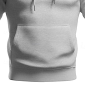 levne pánské základní mikiny s kapucí-Pánské Kapuce Černá Bílá Žlutá Světlá růžová Fialová Kapuce Bez vzoru Kapsy Sporty a outdoor Denní Dovolená Polyester Šik ven Základní Na běžné nošení Jaro Podzim Oblečení Mikiny s kapucí Mikiny