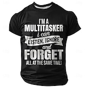 billige Morsomme T-skjorter for menn-Herre Morsom Slang T skjorte Kortermet T skjorte 3D-utskrift Crew-hals Skjorte Mote Daglig Gate Daglig Svart Rød Blå Sommer Vår Klær S M L XL XXL XXXL