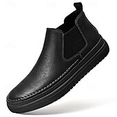 abordables Baskets-Baskets Chelsea grises à enfiler pour homme – Mocassins décontractés à tige basse avec empiècements latéraux élastiques pour un usage quotidien, les déplacements et les tenues décontractées