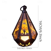 tanie Halloween w pomieszczeniu-1 szt. 16 * 9,6 cm elektroniczna świeca LED na Halloween, przenośna lampa wisząca w kształcie latarni, lampa dekoracyjna na biurko, lampka nocna na imprezę wewnątrz i na zewnątrz LR1130 * 3 baterie