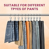  30 вешалок для брюк с зажимом, компактный крючок для хранения одежды и головных уборов, органайзер для леггинсов, подвешиваемых в шкафу, экономящие место вешалки для брюк для йоги, организация в шкафу