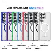 abordables Coques Samsung-téléphone Coque Pour Samsung Galaxy S25 S24 Ultra Plus S23 S22 Ultra A56 A36 A16 A55 5G A35 5G A15 Coque Arrière Supporte la Charge Sans Fil Antichoc Dégradé de couleur TPU PC
