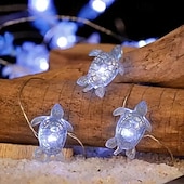 Недорогие LED ленты-Светодиодная гирлянда на морскую тематику, 2 м, 20 светодиодов, питание от батареек, синяя морская звезда, зеленая черепаха, декоративная гирлянда для Рождества, дня рождения, свадьбы, дома, спальни,