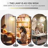 abordables Luces de Hogar Inteligente-Lámpara de pie RGB para sala de estar, lámpara de pie inteligente con control remoto de aplicación para dormitorio, oficina y lectura.