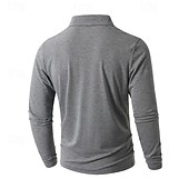 levne Pánské klasické polo-Pánské Golfová košile Golfové polokošile Ležérní Práce Klopa Dlouhý rukáv Základní Moderní Bez vzoru Knoflíky Jaro Podzim Běžný Černá Bílá Trávová zelená Růžová Světle modrá Šedá Golfová košile